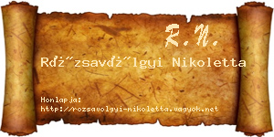 Rózsavölgyi Nikoletta névjegykártya