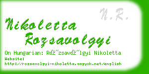 nikoletta rozsavolgyi business card