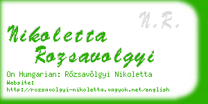 nikoletta rozsavolgyi business card